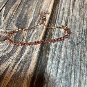 NWOT 14k Gold-pl 8ct Pink Topaz Tennis Bracelet